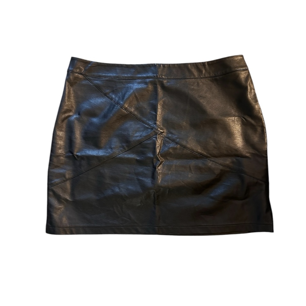 Black Leather Miniskirt Mangopop size XXL